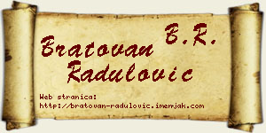 Bratovan Radulović vizit kartica